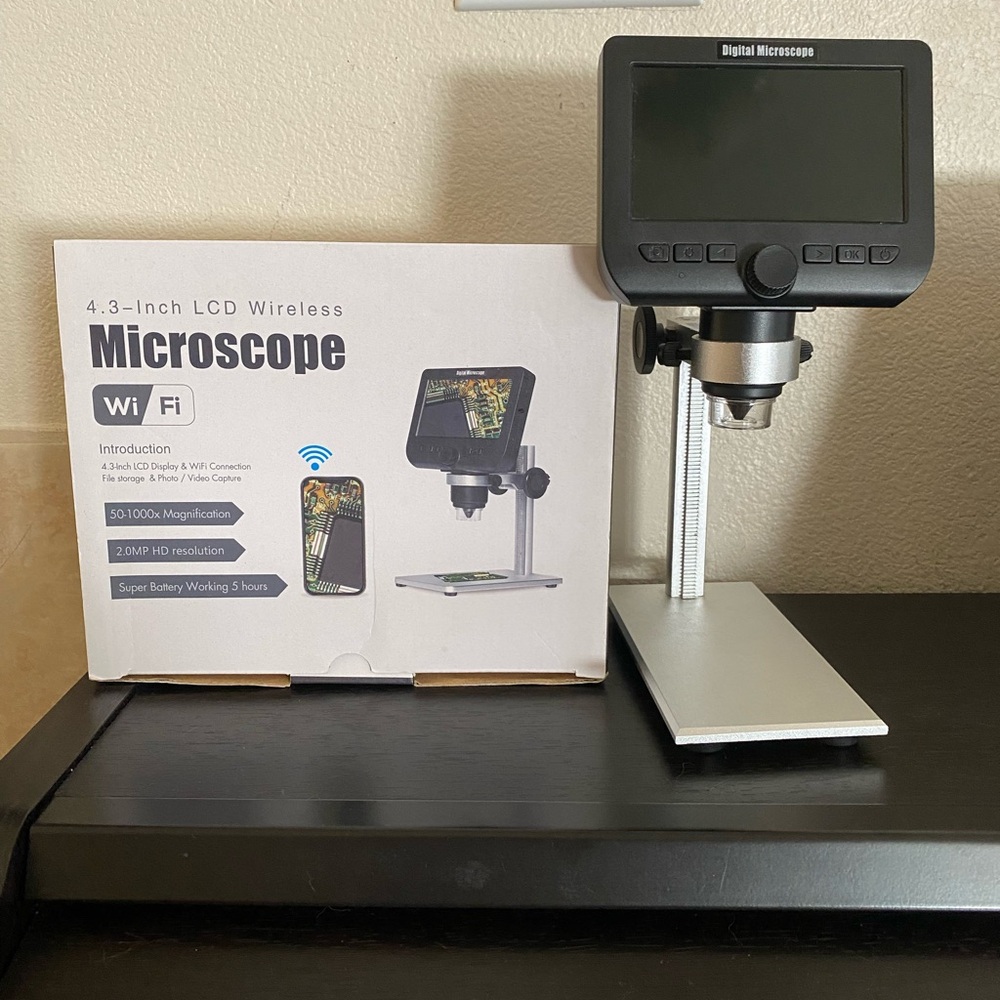Digital Microscope LCD Screen 4.3-inch LCD wireless Wi-Fi connectivity, 50-1000x